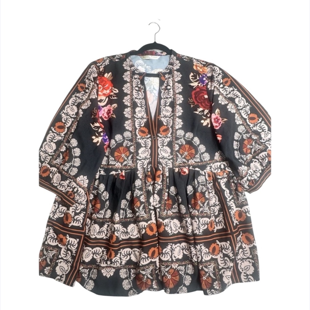 Wayward Fancies eShakti Dress Aztec Crochet Trim Resort‎ Event Bohemian One Size